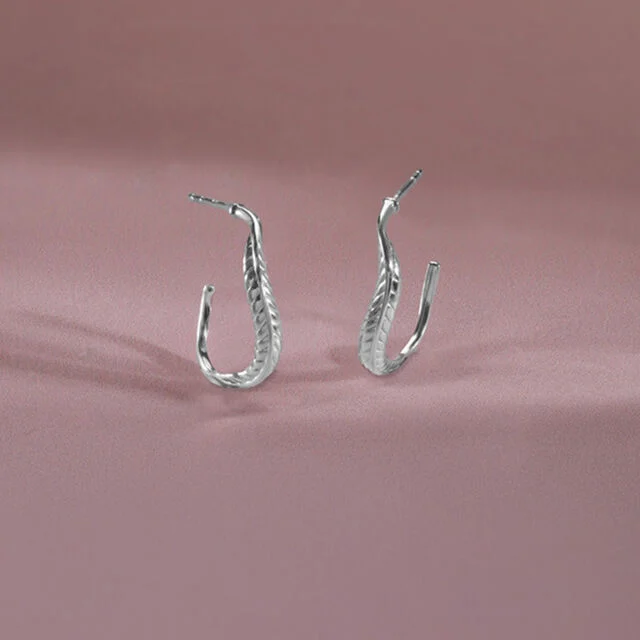 Twisty Textured Silver Earrings